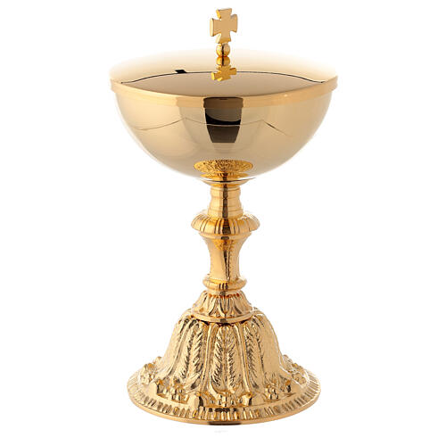 Chalice and pyx with gold-plated brass cast base 3