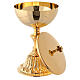 Chalice and pyx with gold-plated brass cast base s5