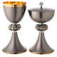 Mat gray coated chalice and ciborium made of brass s1