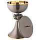 Mat gray coated chalice and ciborium made of brass s6