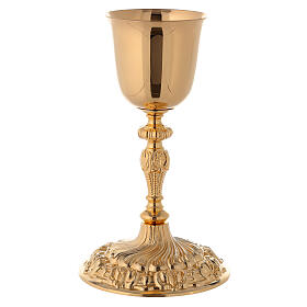 Calice e pisside ottone dorato in fusione stile barocco