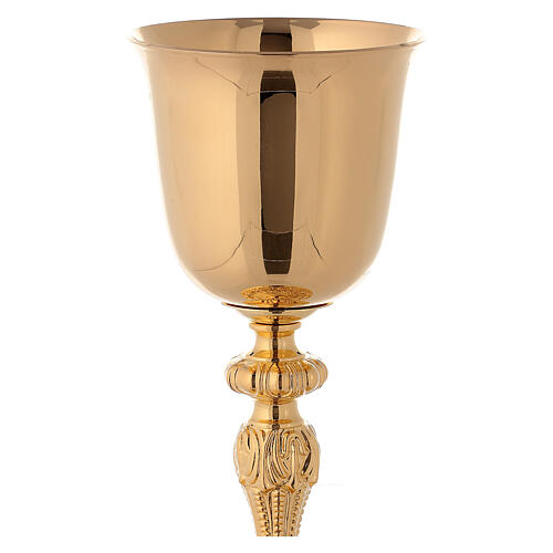 Calice e pisside ottone dorato in fusione stile barocco 4