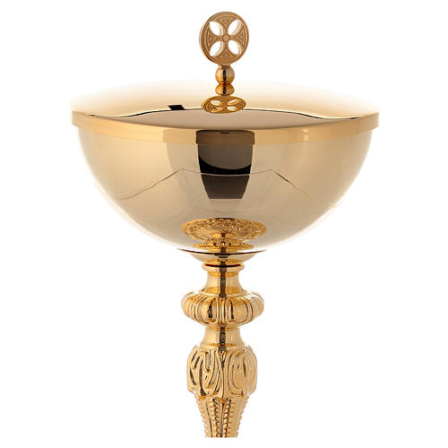 Calice e pisside ottone dorato in fusione stile barocco 5
