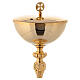 Calice e pisside ottone dorato in fusione stile barocco s5