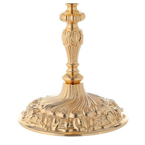 Baroque casted chalice and ciborium in gold plated brass 6