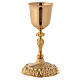 Baroque casted chalice and ciborium in gold plated brass s2