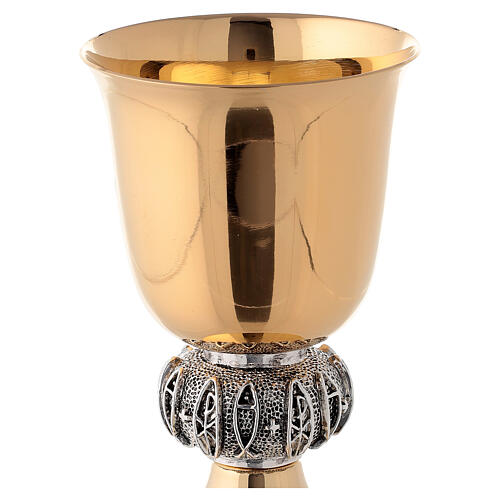 Chalice and pyx in golden brass with 24-carat plating 4