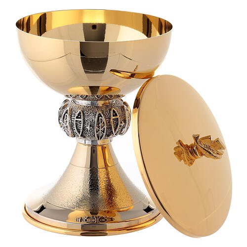 Chalice and pyx in golden brass with 24-carat plating 7