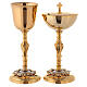 Chalice and pyx in gold-plated brass in Baroque style s1