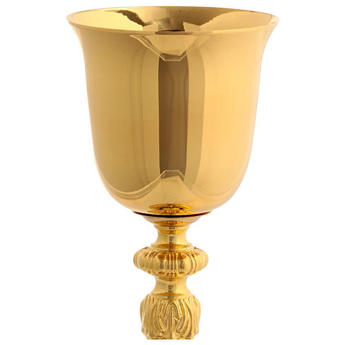 Baroque chalice and ciborium with grapes in brass 2