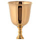 Baroque chalice and ciborium with grapes in brass s3