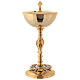 Baroque chalice and ciborium with grapes in brass s4