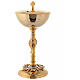 Baroque chalice and ciborium with grapes in brass s4