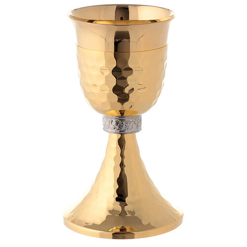 Golden brass chalice and pyx with knurled base 2