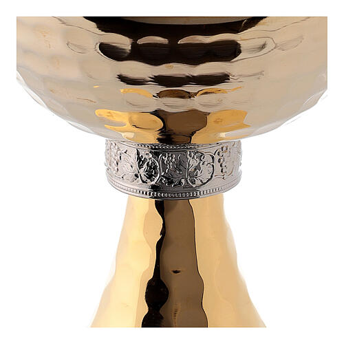 Golden brass chalice and pyx with knurled base 5
