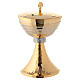 Golden brass chalice and pyx with knurled base s3
