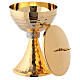 Golden brass chalice and pyx with knurled base s6