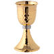 Brass chalice and ciborium with grapes and hammered base s2