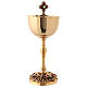 Gold plated brass chalice and ciborium with angels s3