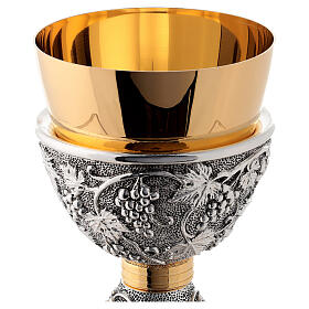 Brass chalice with grapes and leaves