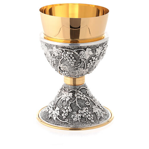 Brass chalice with grapes and leaves 1