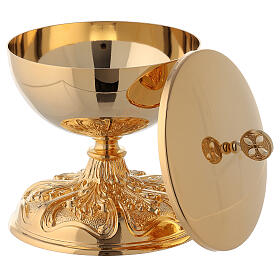 Small Baroque ciborium in gold plated brass