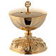 Small Baroque ciborium in gold plated brass s1