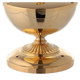 Small ciborium in gold plated brass with decorated base