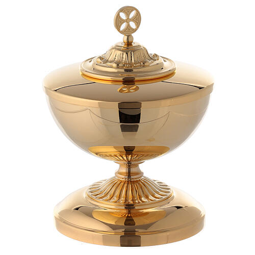 Small ciborium in gold plated brass with decorated base 1