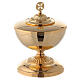 Small ciborium in gold plated brass with decorated base s1