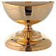 Small ciborium in gold plated brass with decorated base s2