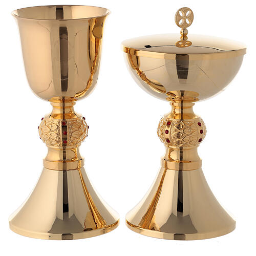 Chalice and pyx in gold-plated brass with 24 carat gold plating 1