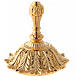 Gold plated brass chalice and ciborium with flower on the base s6