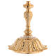 Gold plated brass chalice and ciborium with flower on the base s7
