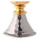 Gold plated brass chalice for traveling 4 in hammered silver plated base s3
