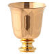 Simple small chalice for traveling in gold plated brass hammered base s2