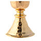 Simple small chalice for traveling in gold plated brass hammered base s3