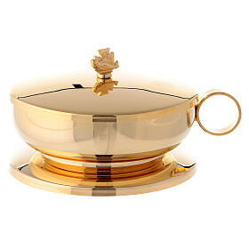 Píxide dupla latão brilhante diâmetro 14 cm s3