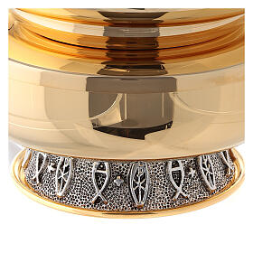 Píxide dupla latão brilhante diâmetro 14 cm s4