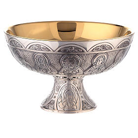 Last Supper and Evangelists Molina paten in silver plated brass