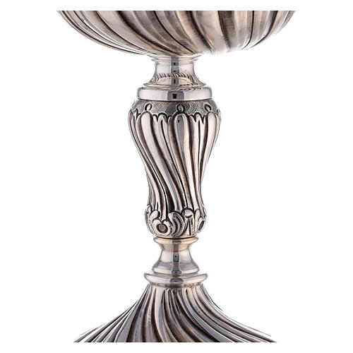 Chiseled ciborium silver-plated, diam 12.5 cm handmade 5