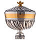 Chiseled ciborium silver-plated, diam 12.5 cm handmade s2