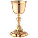 Set of chalice and paten polished gold plated tourned brass 22 cm s4