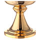 Gold plated brass ciborium with Maltese cross 23 cm s3