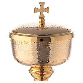 Pisside ottone dorato croce maltese 23 cm