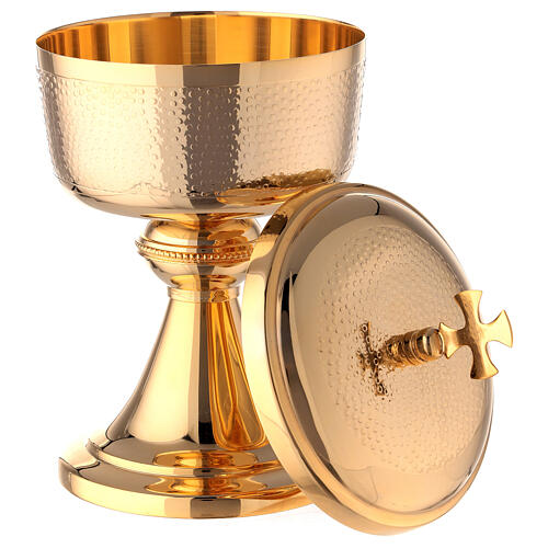 Gold plated brass ciborium with Maltese cross 9 in 4
