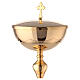 Tourned ciborium with drop-shaped node gold plated brass h 25 cm s2