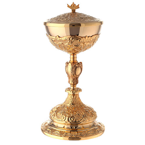 Baroque gold plated ciborium loaves and fishes 27 cm 1