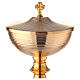 Striped gold plated ciborium with Celtic cross 9 1/2 in s2