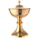 Ciborium with grooves of vine and Celtic cross h 24 cm s4